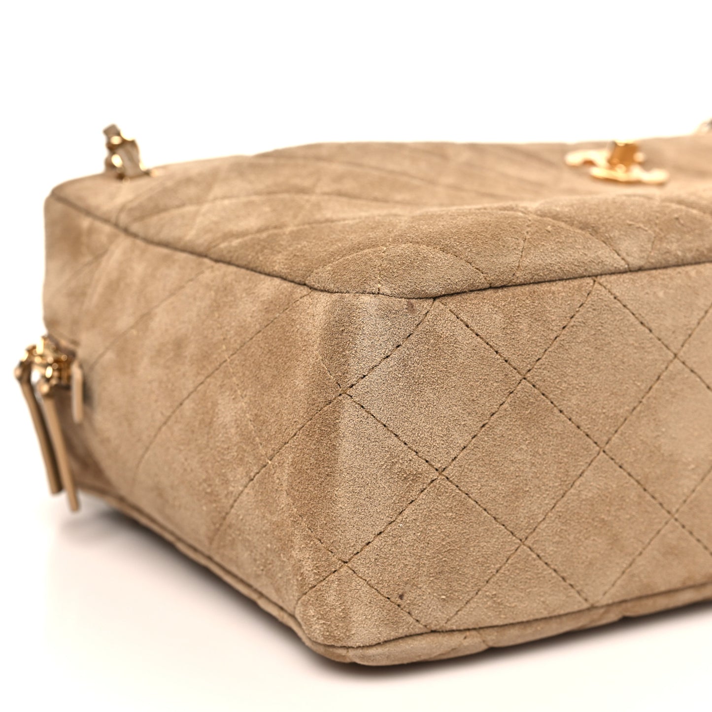 Suede Quilted Camerissimo Case Beige
