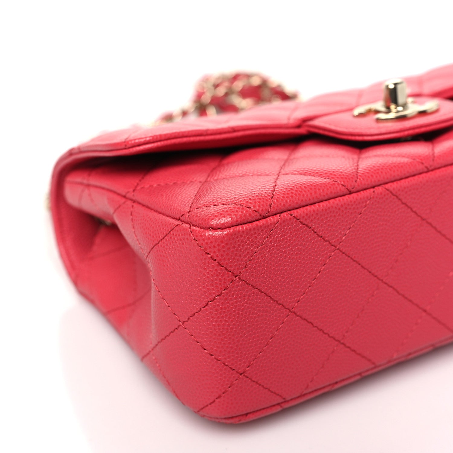 Chanel Caviar Quilted Mini Rectangular Flap Dark Pink 9 of 11
