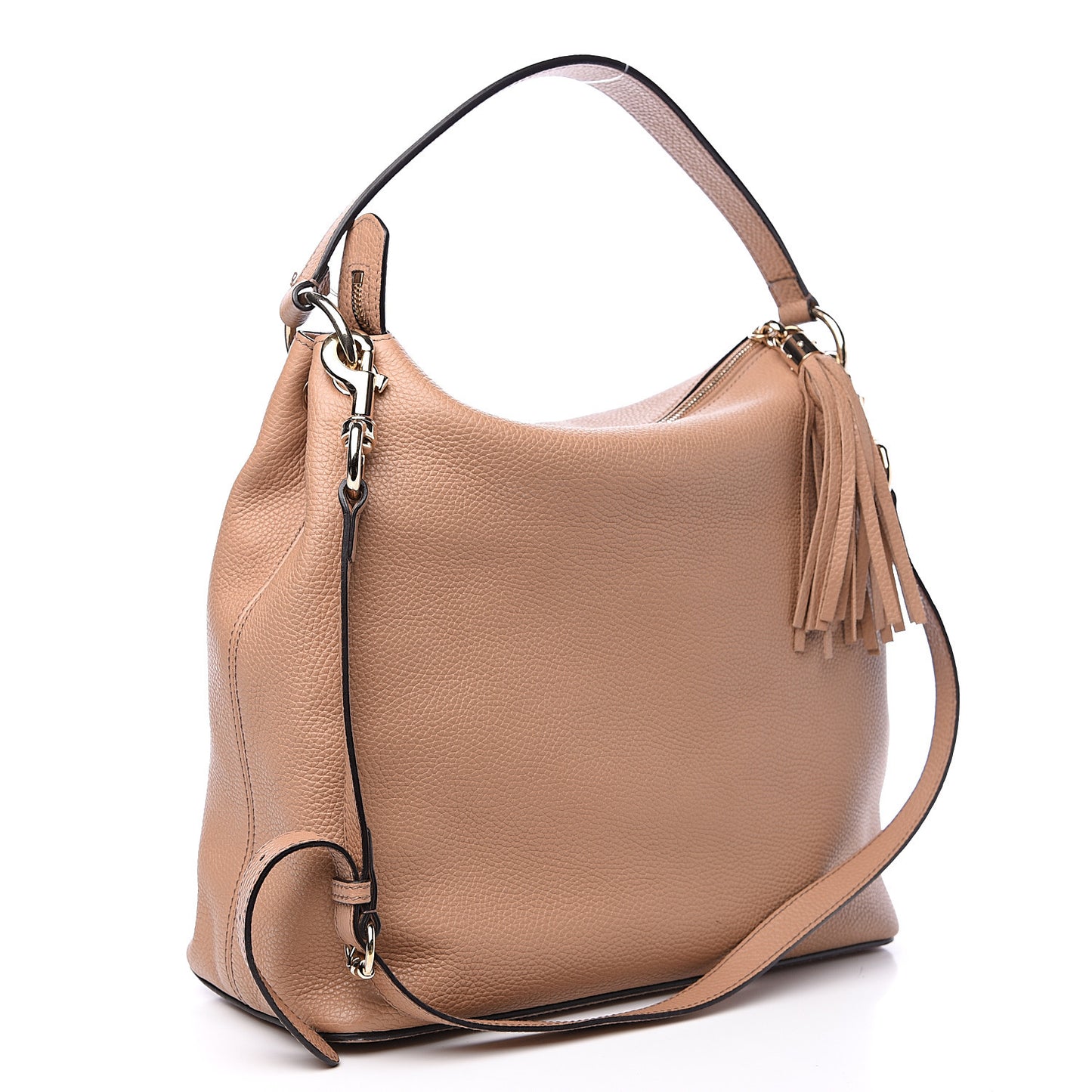 Pebbled Calfskin Large Soho Hobo Camelia