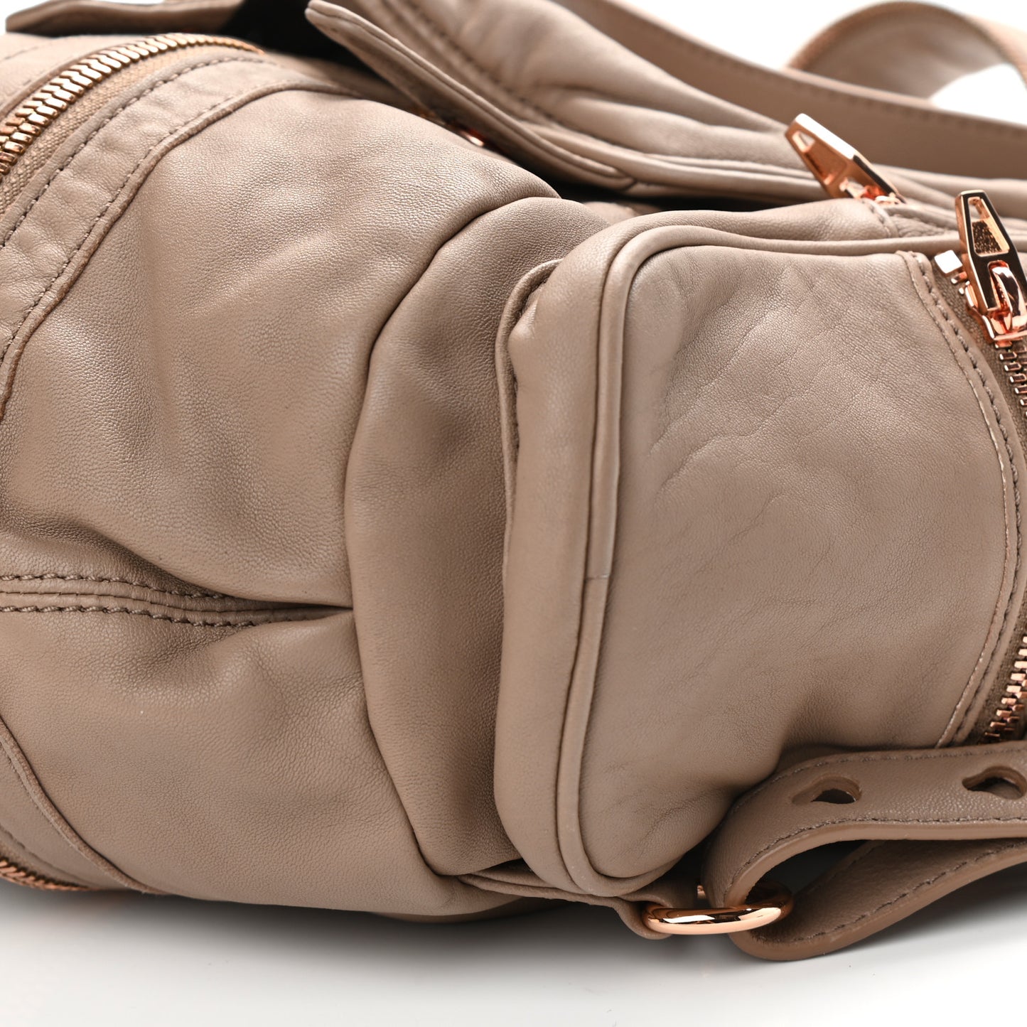 Lambskin Mini Marti Backpack Latte Rose Gold Hardware