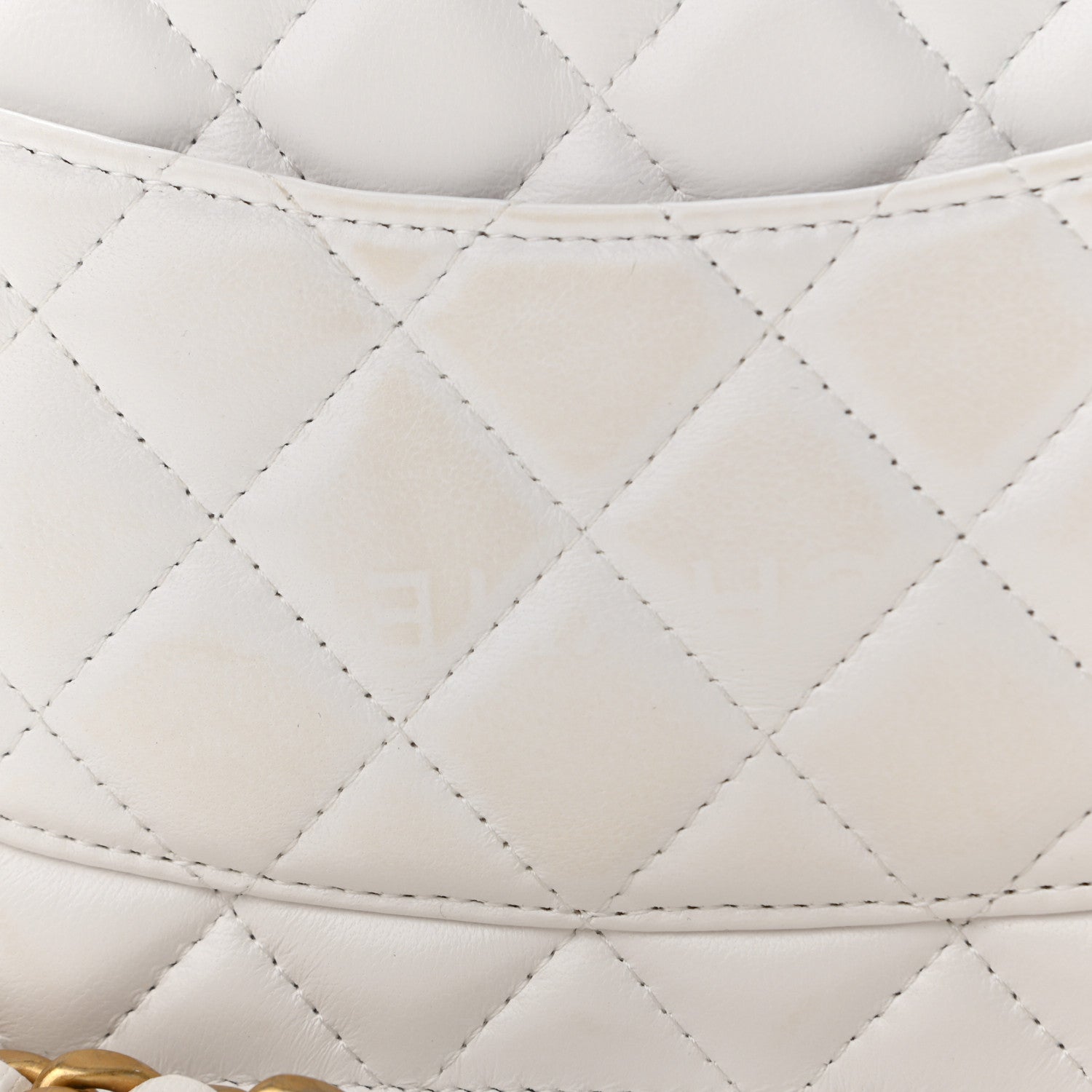 Chanel Lambskin Resin Quilted Wallet On Chain WOC White 12 of 13