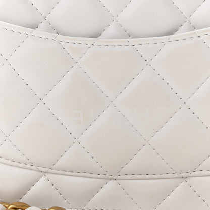 Chanel Lambskin Resin Quilted Wallet On Chain WOC White 12 of 13