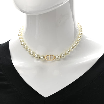 Christian Dior Pearl 30 Montaigne Choker Necklace Gold 1 of 5