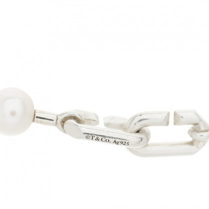 Tiffany Sterling Silver Pearl HardWear Lock Necklace 5 of 6