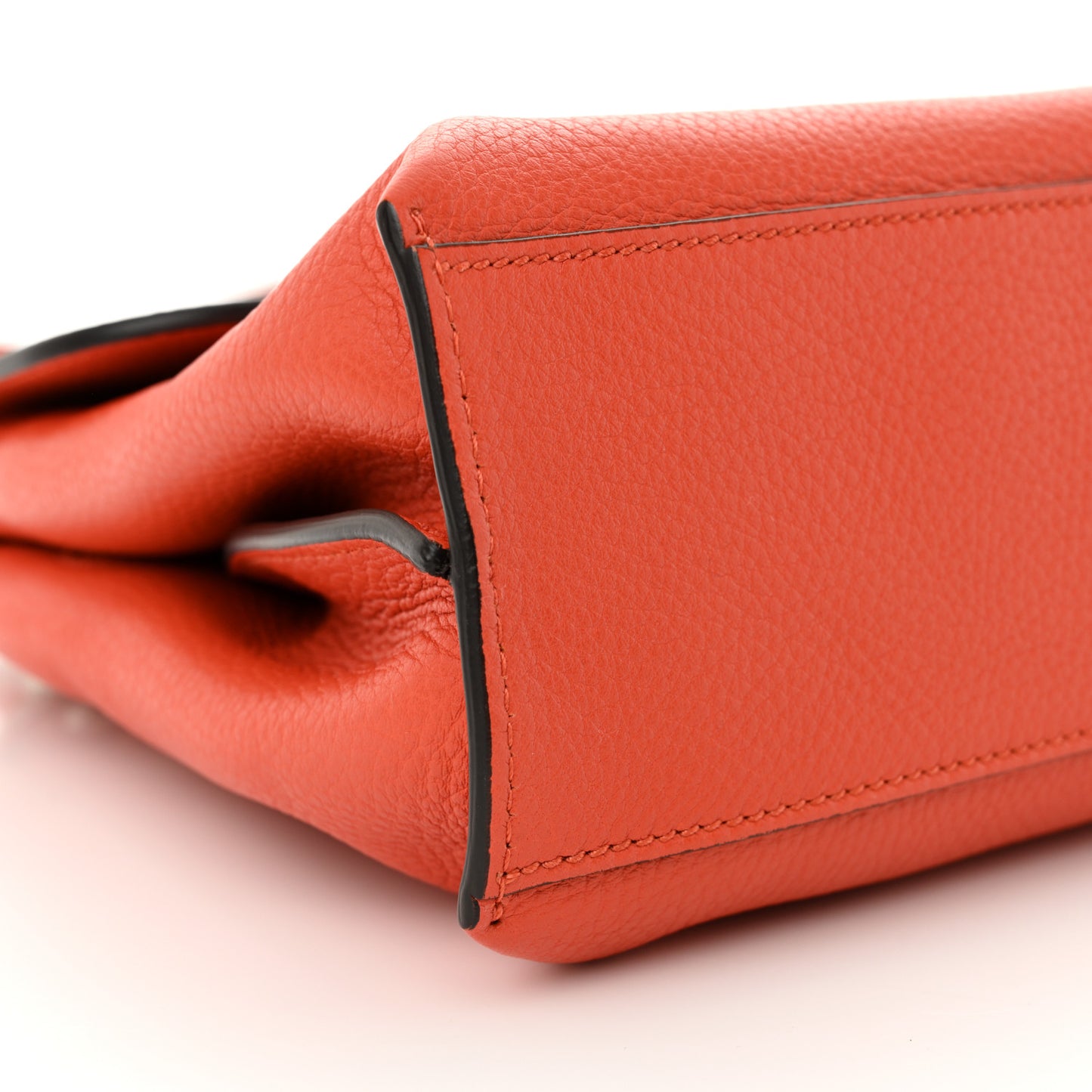 Cellarius Calfskin Small Bamboo Daily Top Handle Bag New Dark Orange
