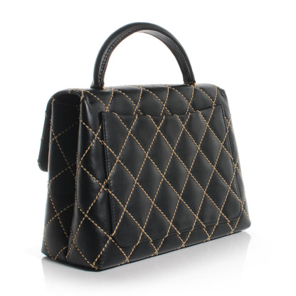 Chanel Leather Diamond Stitch Surpique Kelly Black 3 of 7