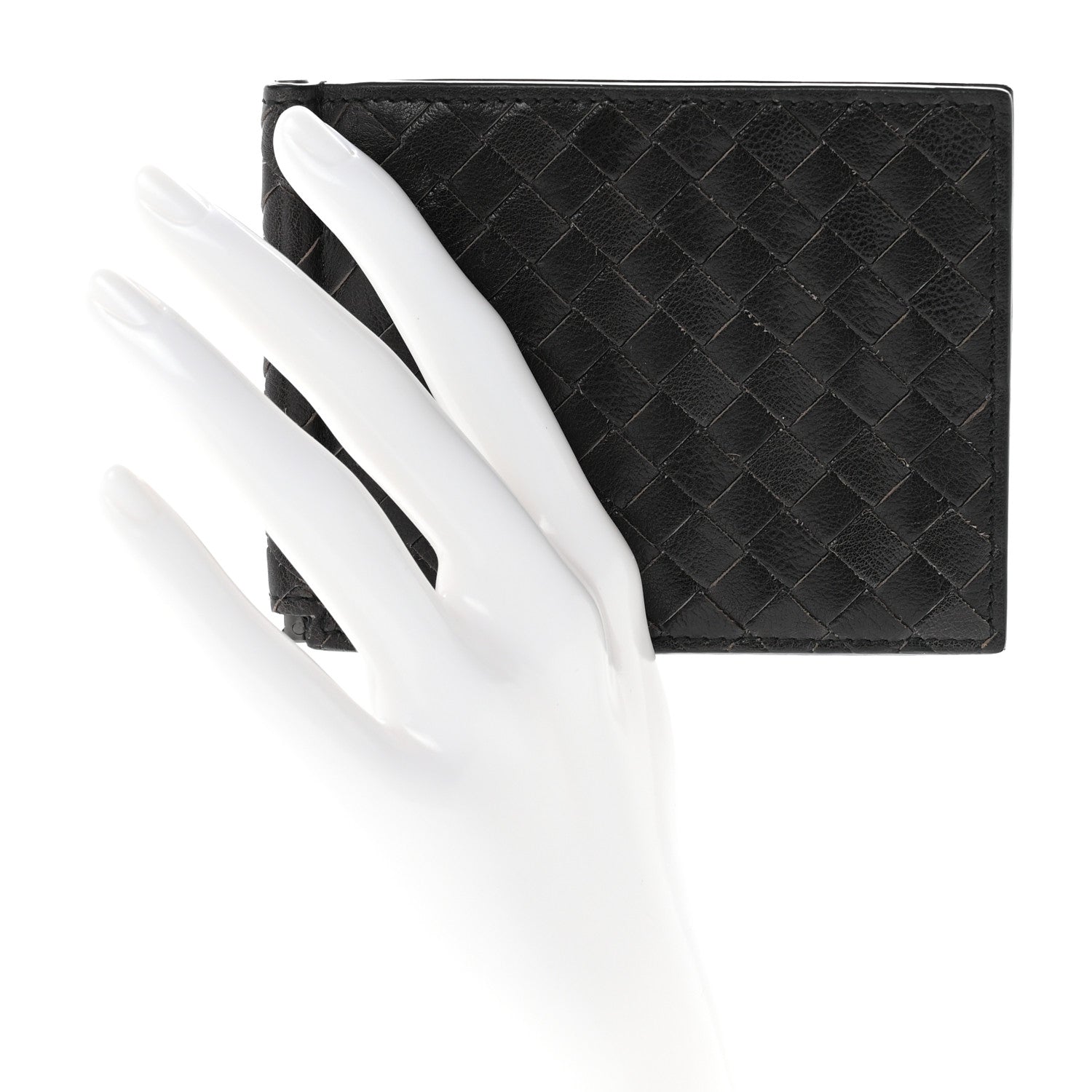 Bottega Veneta Intrecciato Bi-Fold Money Clip Wallet Black 2 of 8