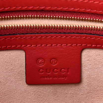 Gucci GG Supreme Monogram Blooms Medium Zippered Bucket Tote Beige Blue Navy Hibiscus Red 6 of 10
