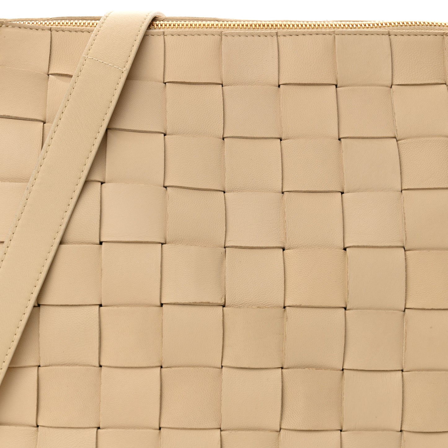 Lambskin Maxi Intrecciato Bowling Cassette Shoulder Bag Porridge