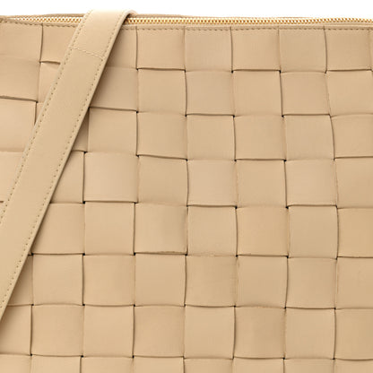 Bottega Veneta Lambskin Maxi Intrecciato Bowling Cassette Shoulder Bag Porridge 9 of 13