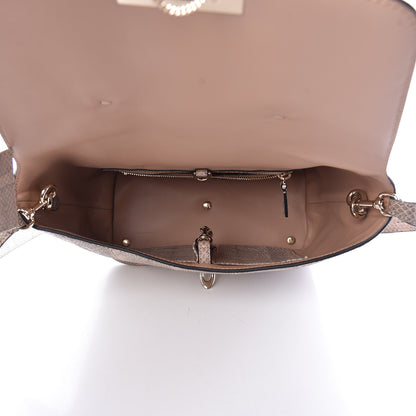 Valentino Garavani Snakeskin Small Demilune Double Handle Satchel Beige 7 of 11
