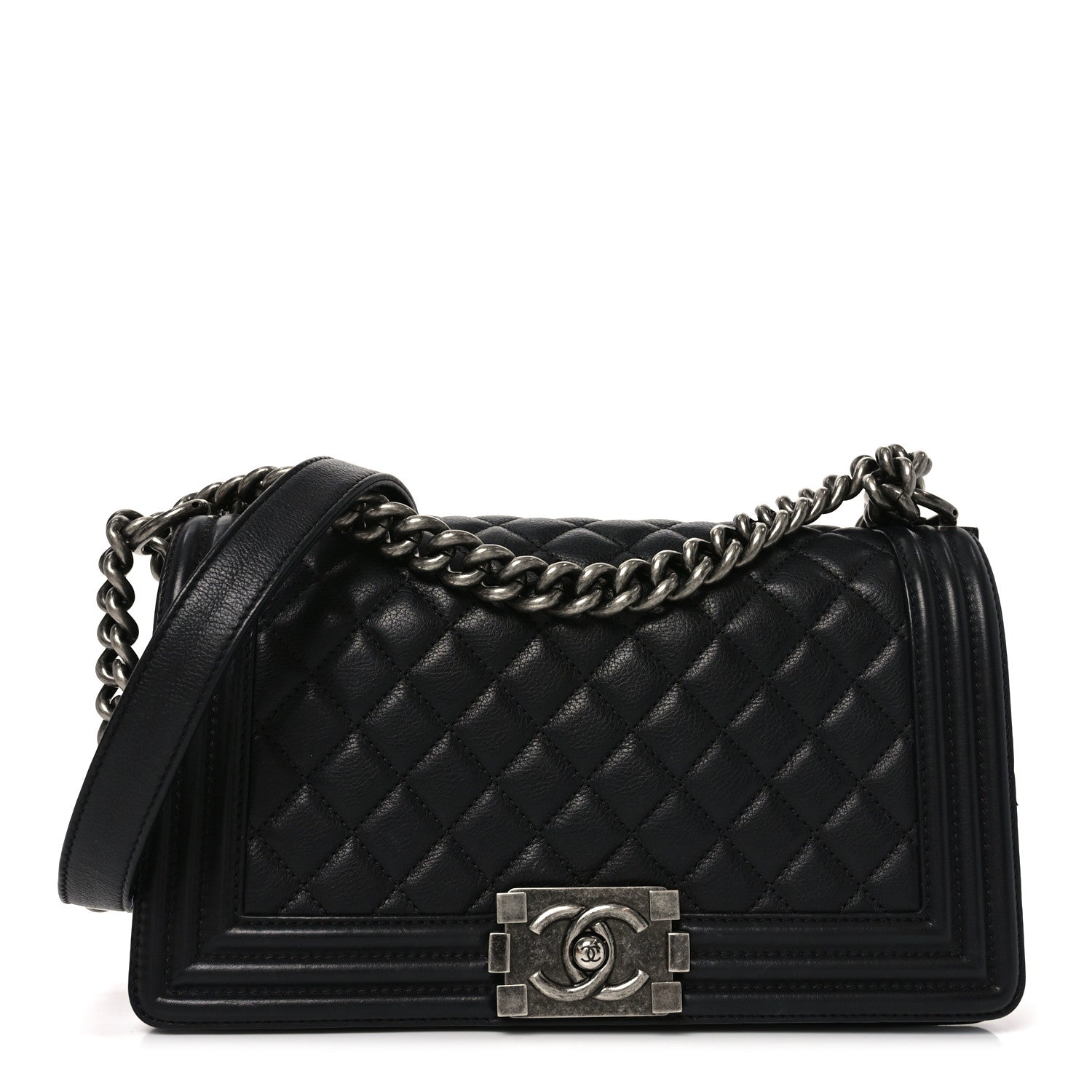 Chanel Calfskin Quilted Medium Boy Flap Black 1 of 11