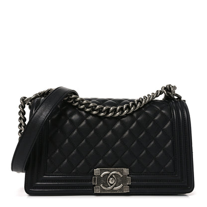 Chanel Calfskin Quilted Medium Boy Flap Black 1 of 11