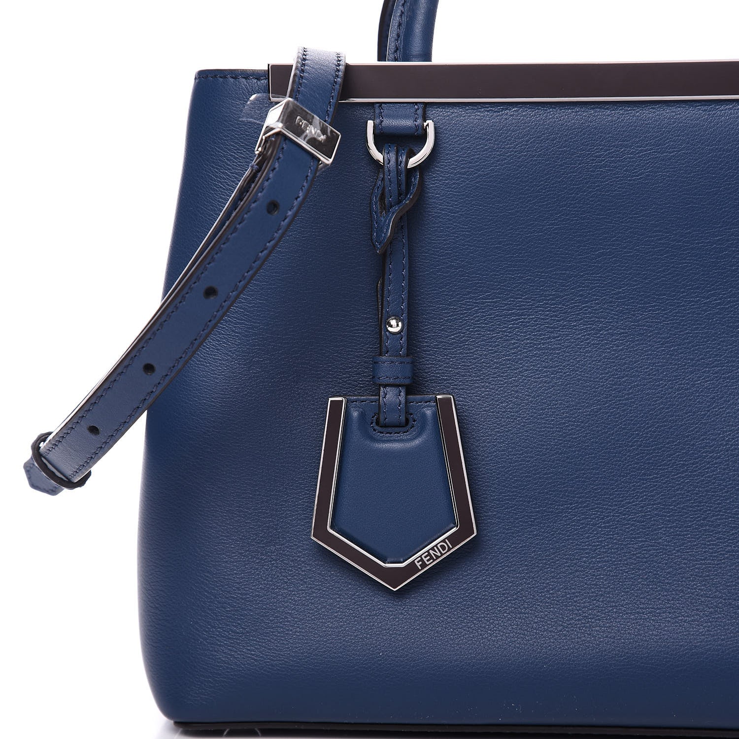 Fendi Vitello Dolce Century Petite 2Jours Tote Blue Rosa Doll 11 of 11