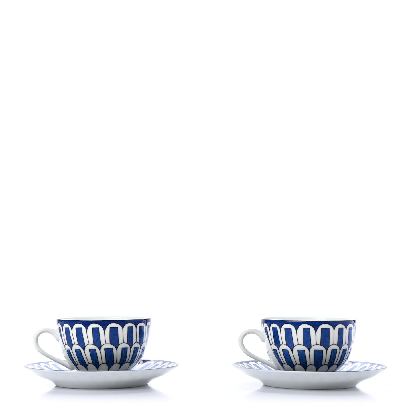 Porcelain Bleus d'Ailleurs Tea Cup And Saucer Set Of 2