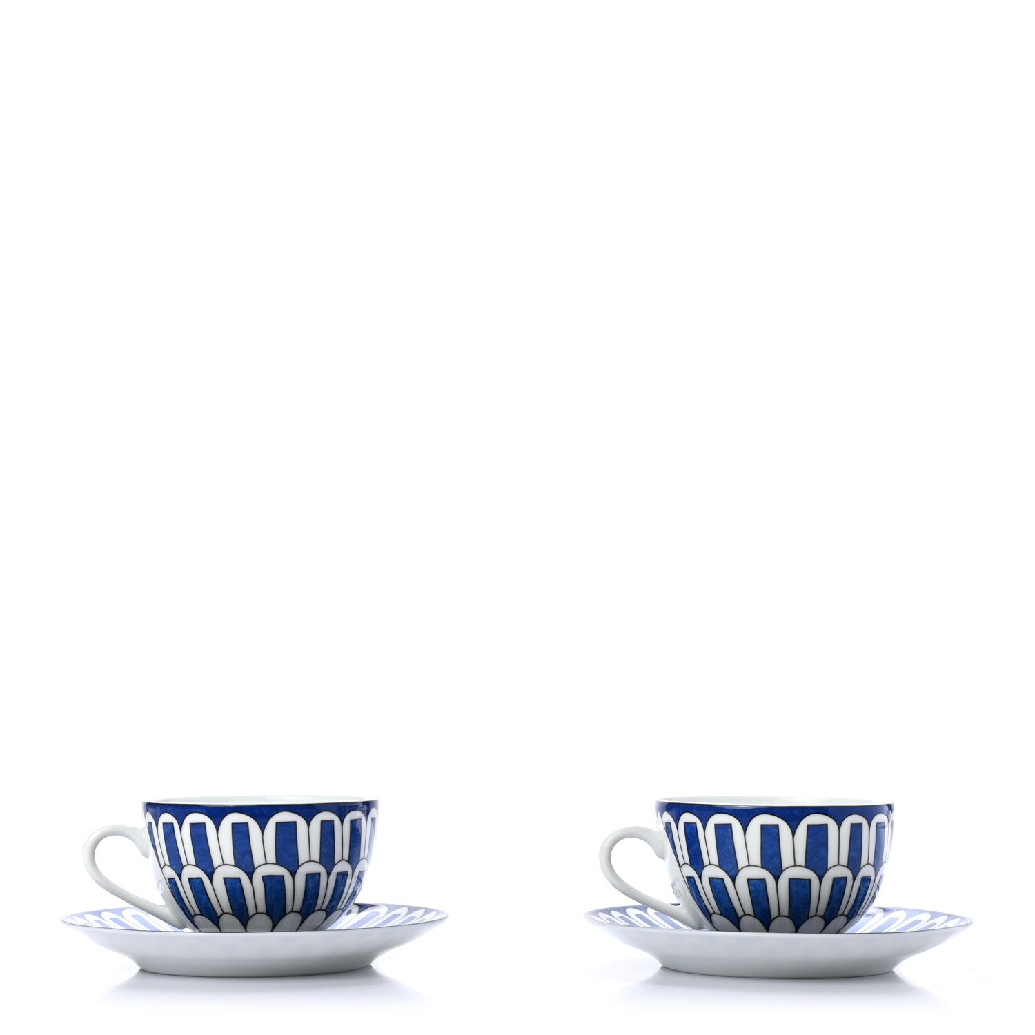 Hermes Porcelain Bleus d'Ailleurs Tea Cup And Saucer Set Of 2 1 of 9