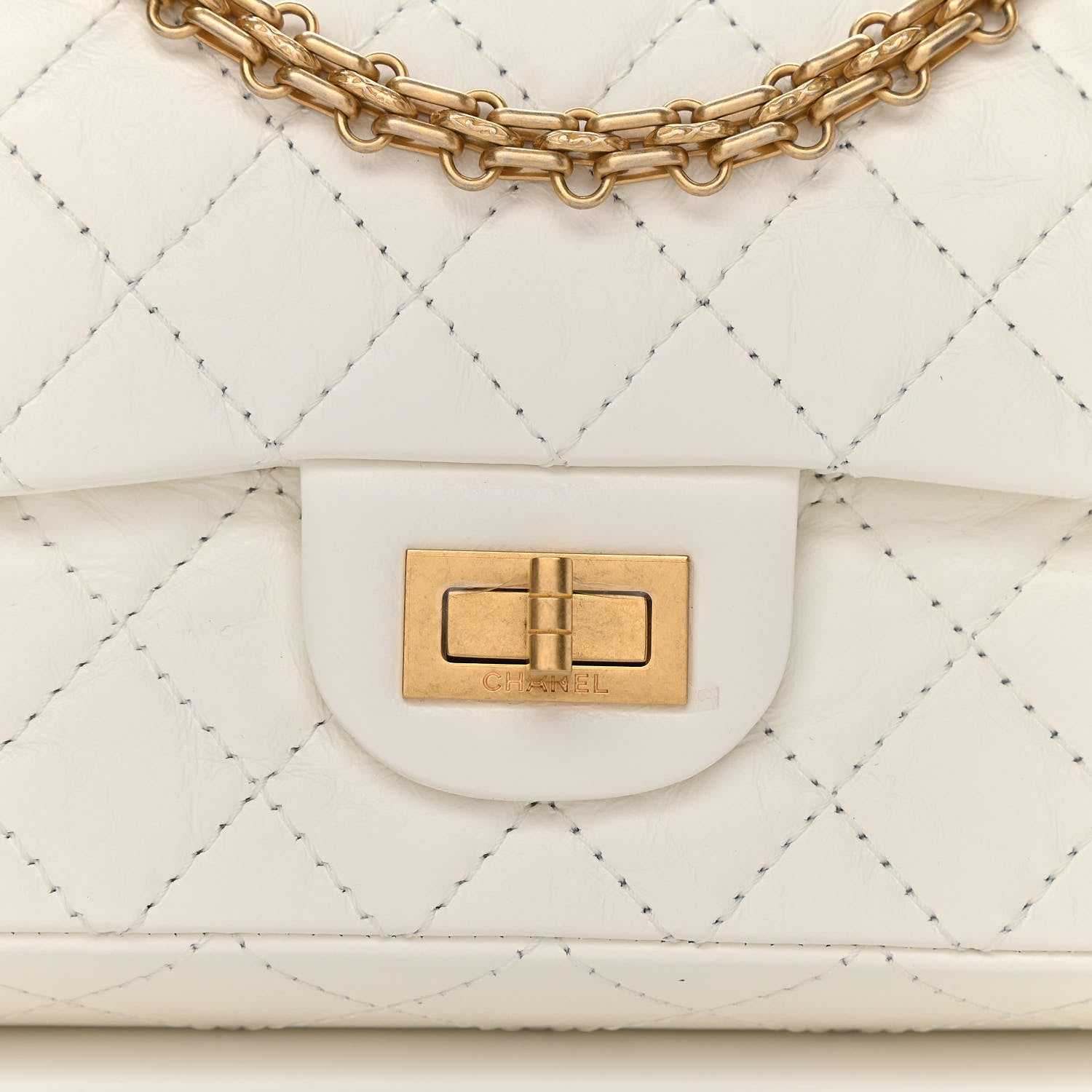 Chanel Aged Calfskin Quilted 2.55 Reissue Mini Flap White 8 of 11