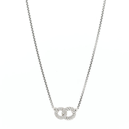 David Yurman Sterling Silver Diamond Belmont Curb Link Pendant Necklace 1 of 4