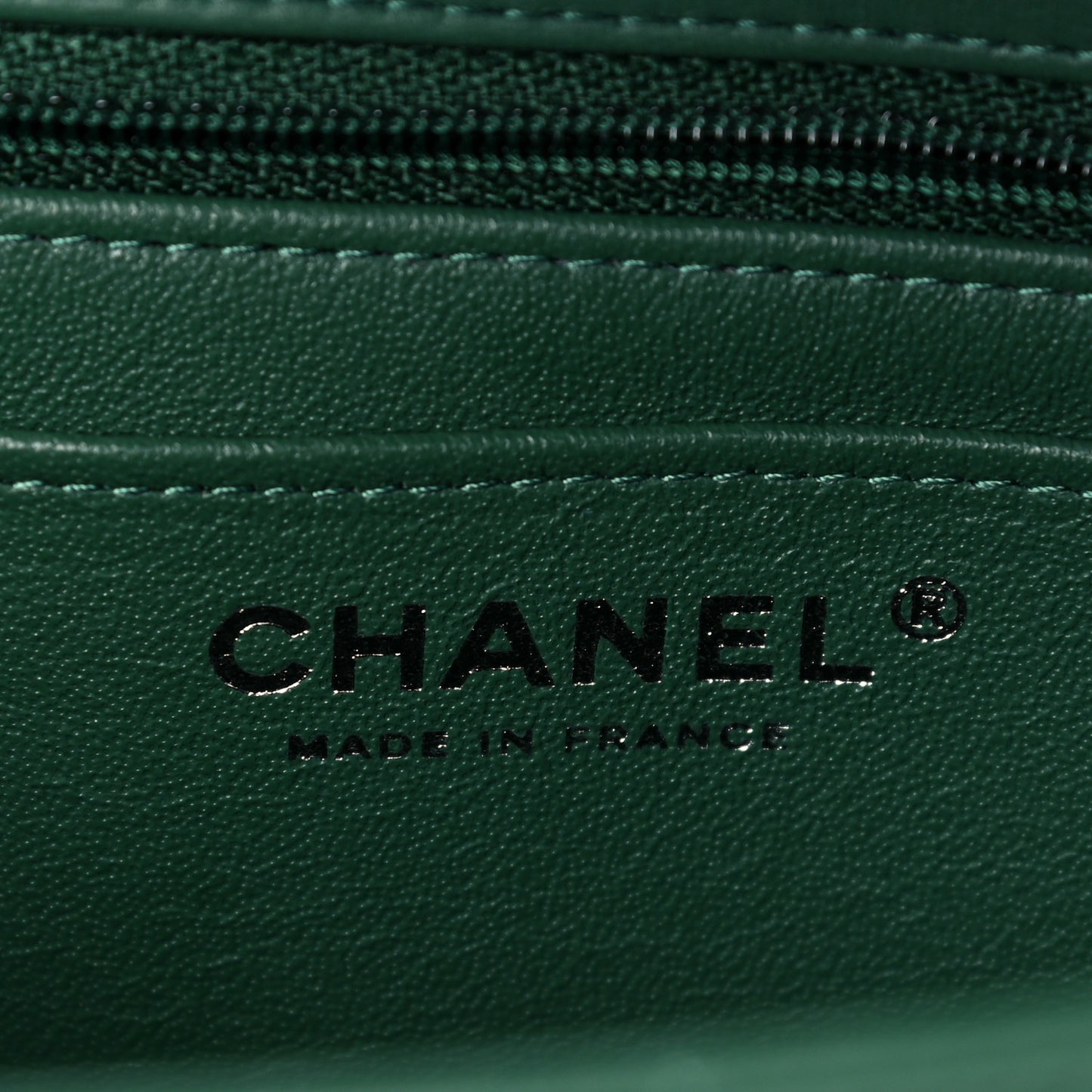 Lambskin Quilted Mini Rectangular Flap Green
