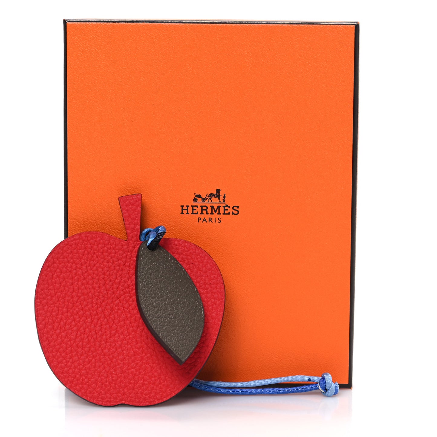 Taurillon Clemence Chevre Mysore Silk Petit H Apple Leaf Bag Charm Rouge Bleu Multicolor
