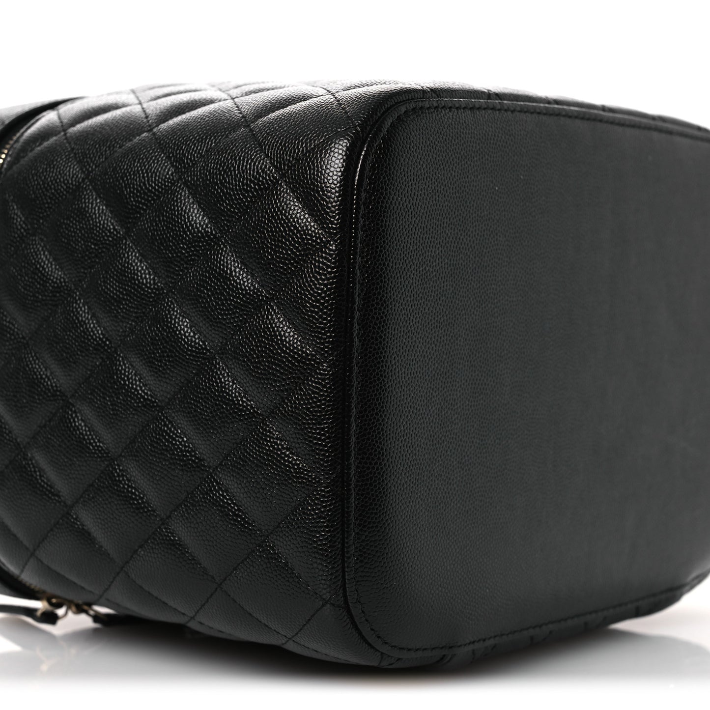 Caviar Quilted Large Vanity Pouch Black