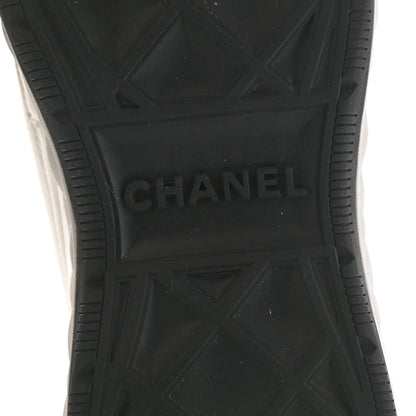 Chanel Velvet Calfskin Mixed Fibers CC Sneakers 39 Ivory Black 6 of 10