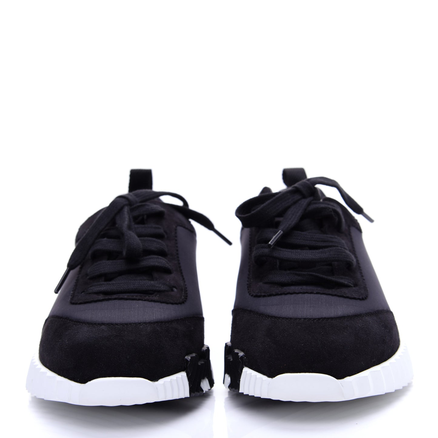 Technical Jersey Suede Goatskin Bouncing Sneakers 36.5 Black White