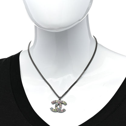 Chanel Crystal CC Necklace Silver Multicolor 2 of 6