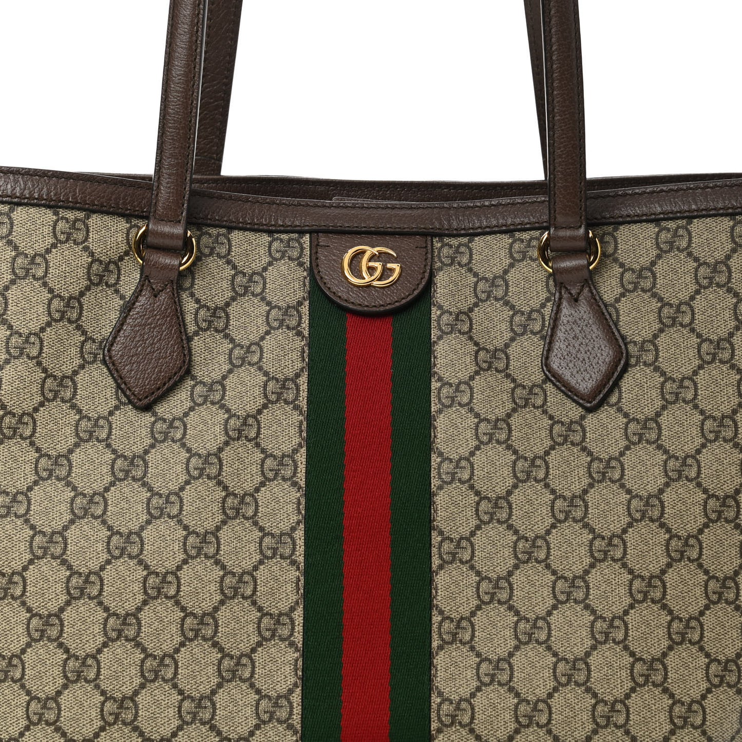GG Supreme Monogram Medium Ophidia Shopping Tote Brown
