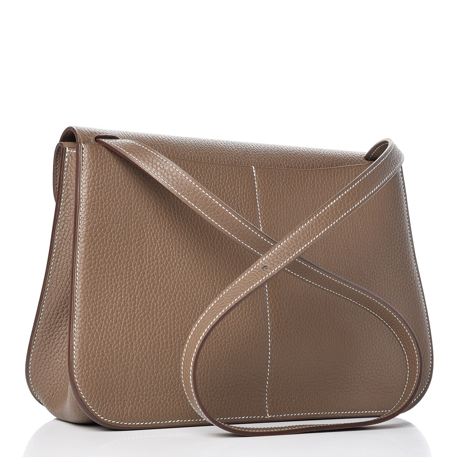 Hermes Taurillon Clemence Halzan 31 GM Etoupe 4 of 8