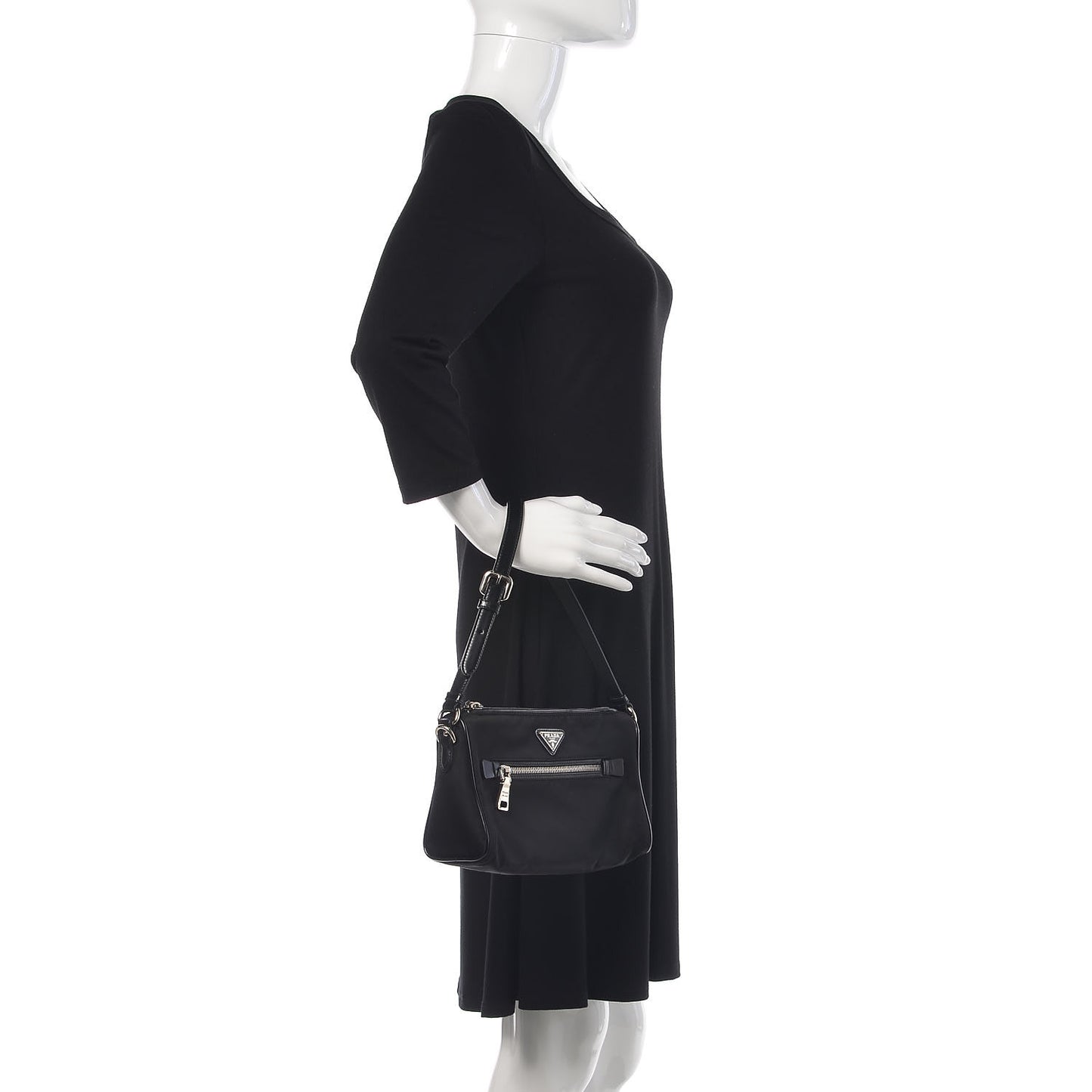 Tessuto Nylon Small Shoulder Bag Black