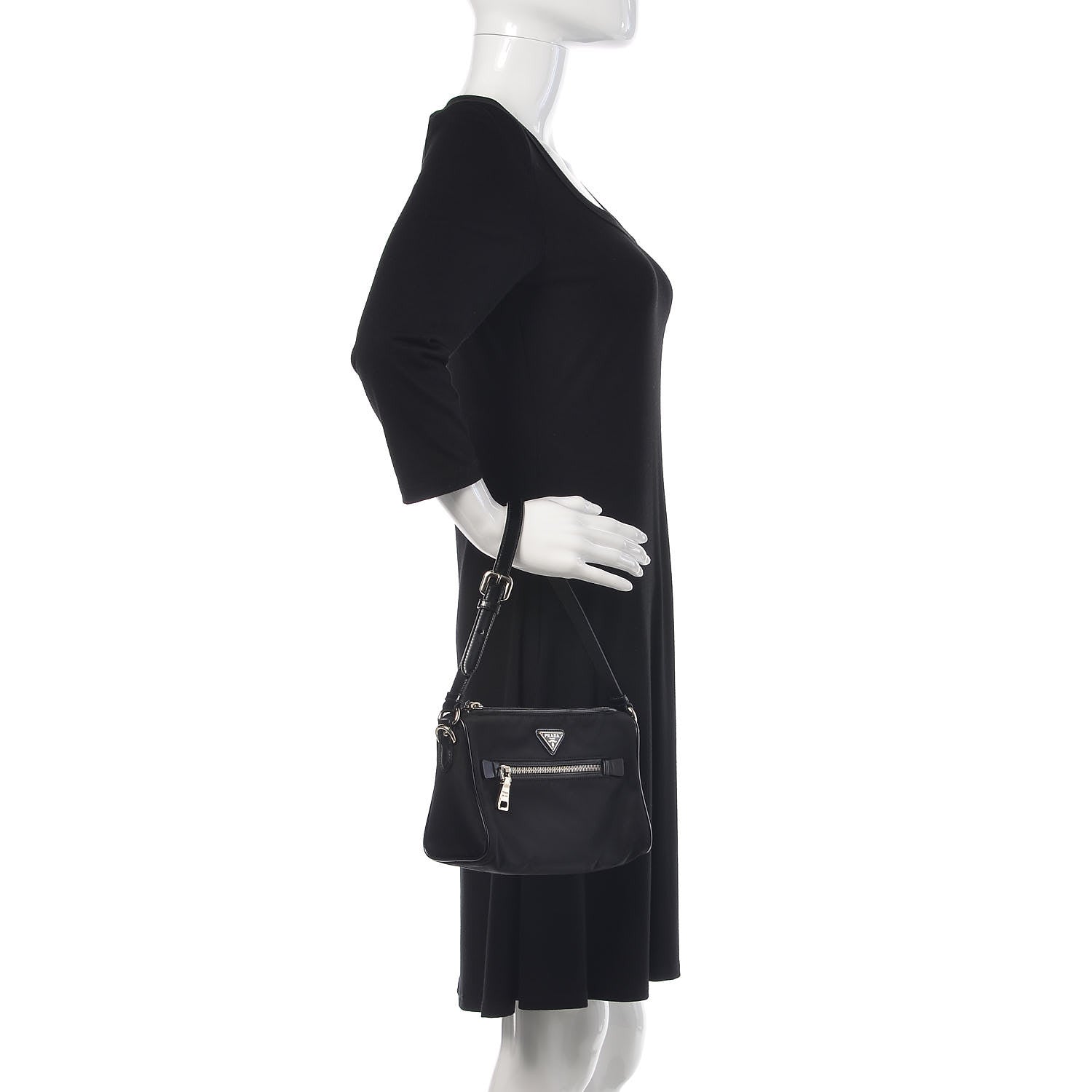 Prada Tessuto Nylon Small Shoulder Bag Black 2 of 9