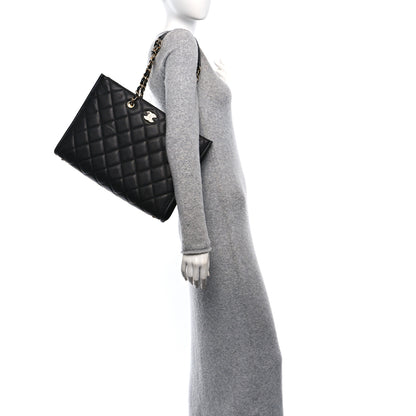 Chanel Caviar Quilted Chain Large Shopping Tote With Coin Purse Black 2 of 11