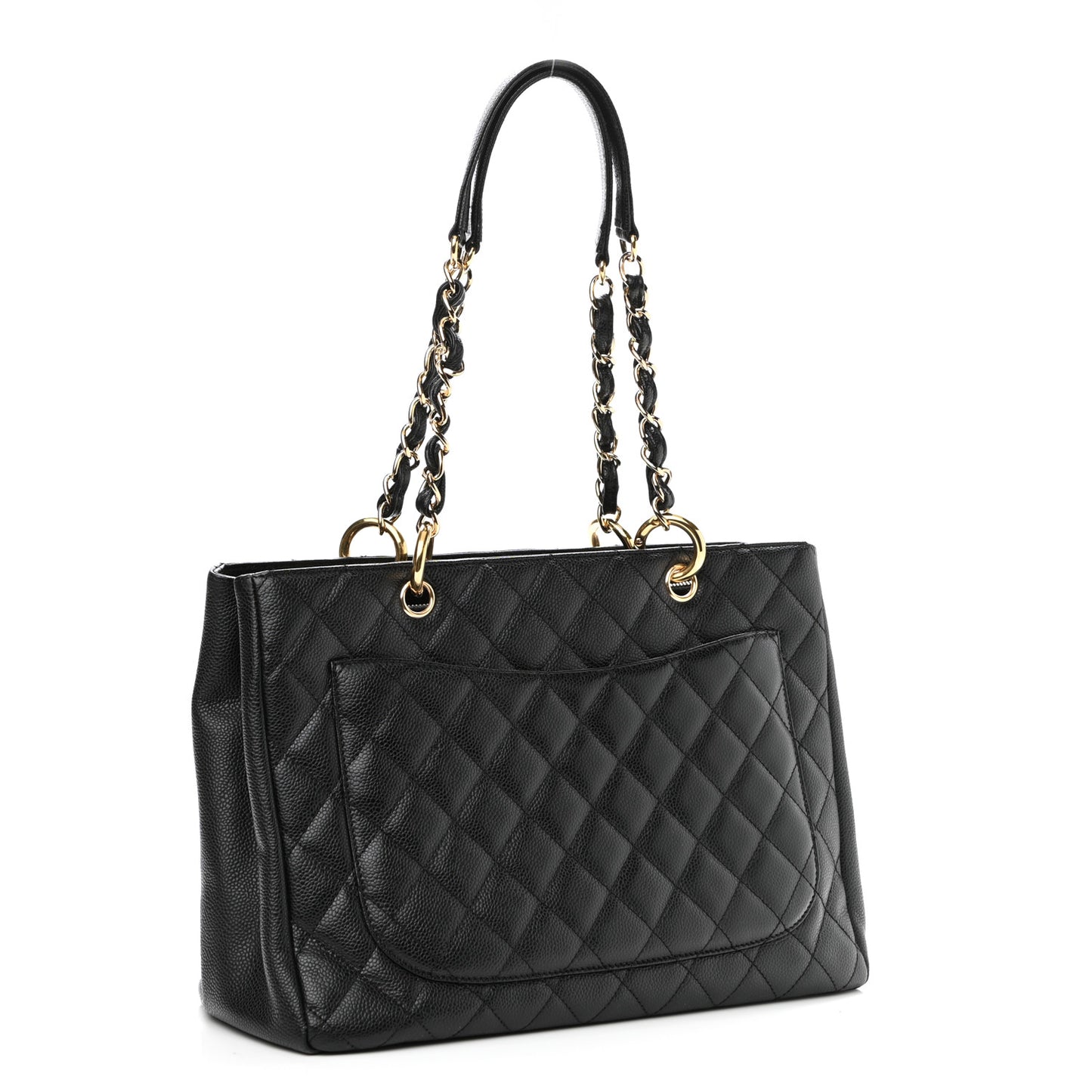 Caviar Quilted Grand Shopping Tote GST Black