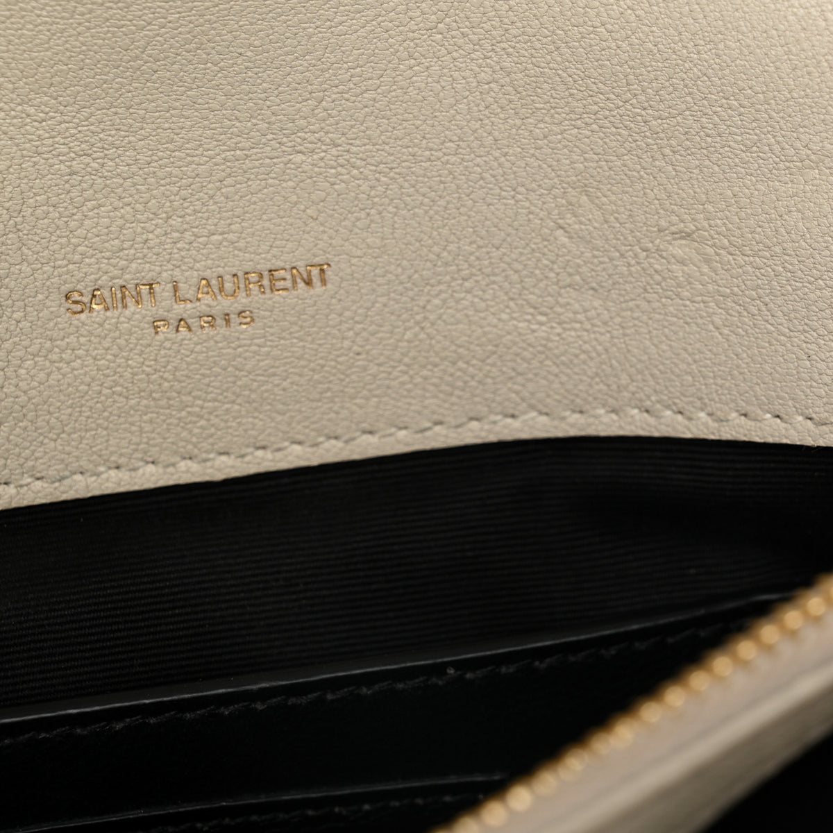 Saint Laurent Sheepskin Matelasse Chevron Monogram Medium College Bag Crema Soft 12 of 15