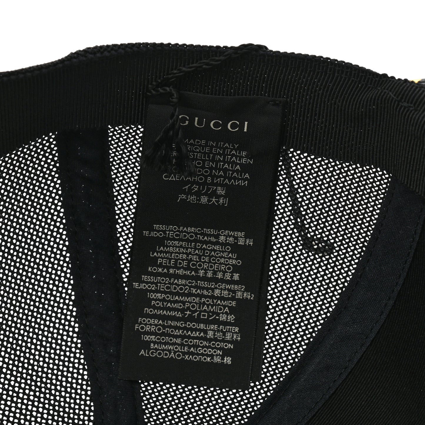 X SEGA Calfskin GUCCY Stars Baseball Hat M Black Gold