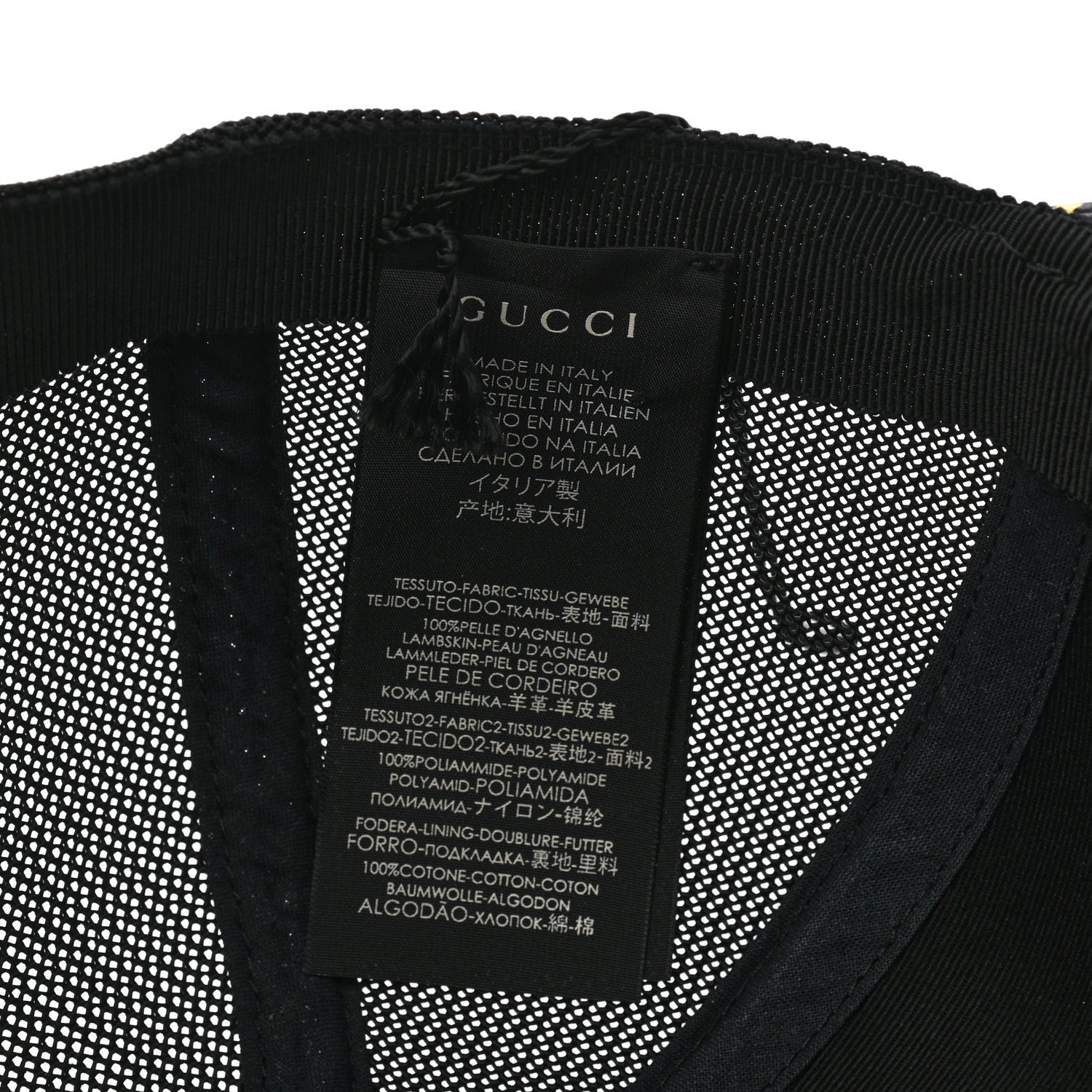 Gucci X SEGA Calfskin GUCCY Stars Baseball Hat M Black Gold 9 of 10