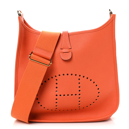 Hermes Taurillon Clemence Evelyne III PM Orange 1 of 10