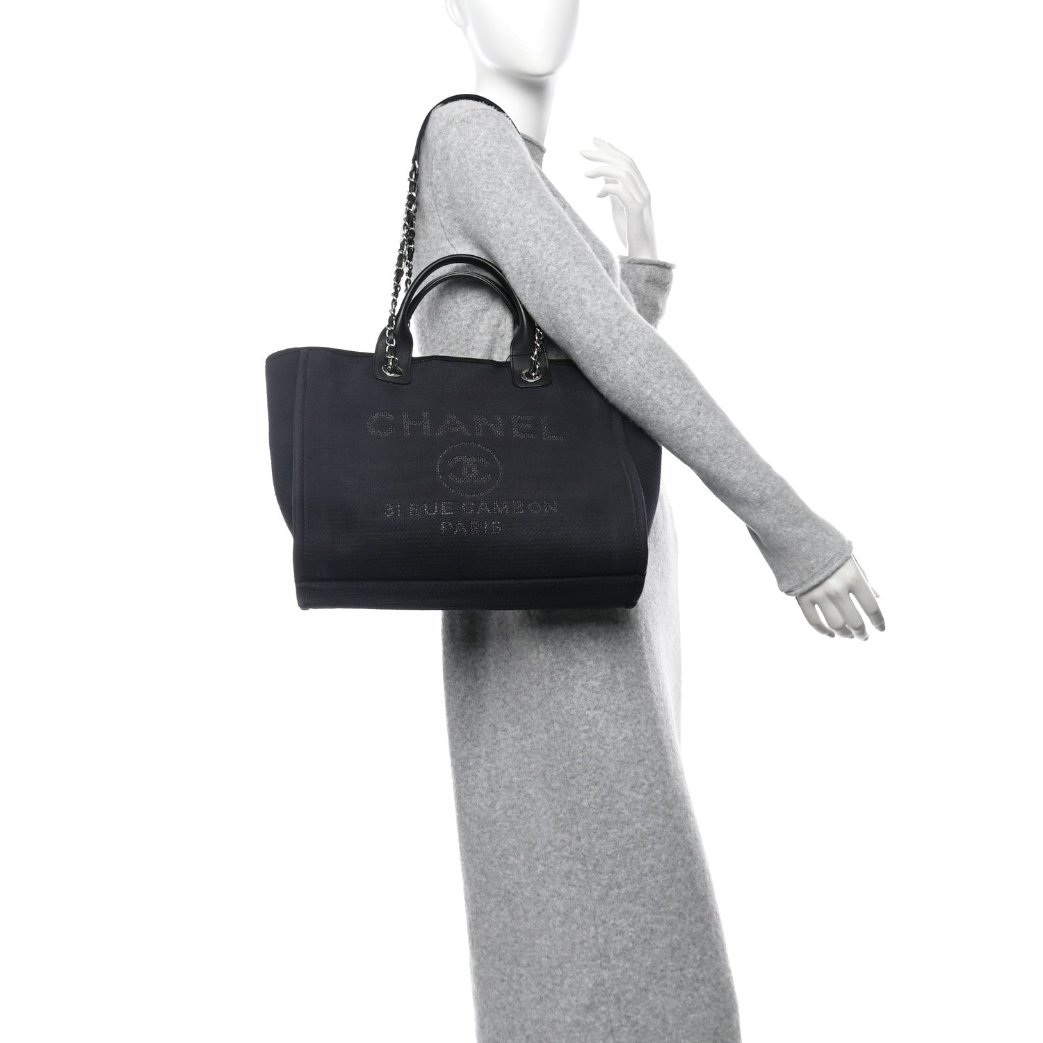 Chanel Mixed Fibers Small Deauville Tote Black 2 of 11