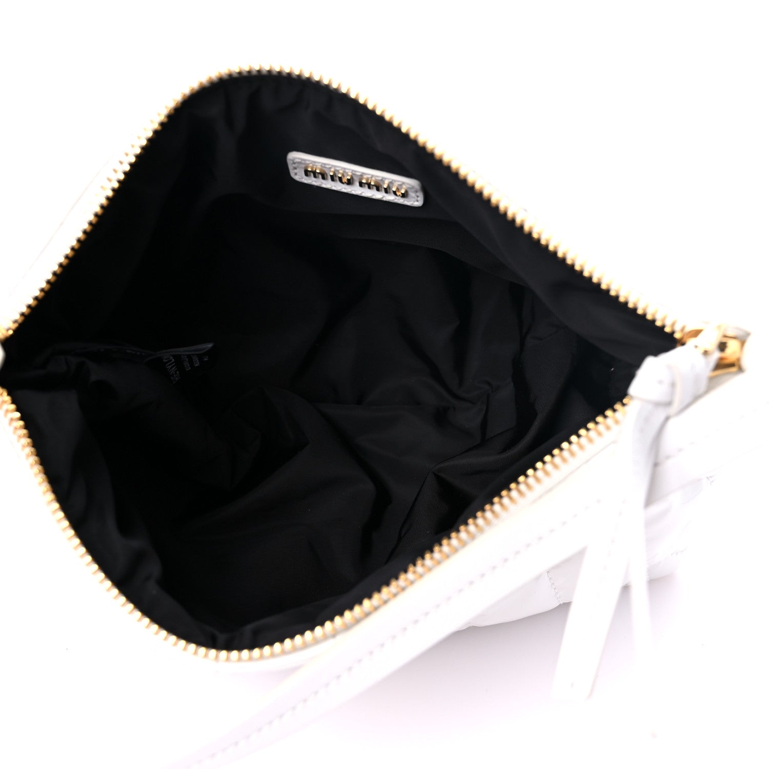 Miu Miu Iridescent Fabric Quilted Mini Spirit Cire Bag White 4 of 6