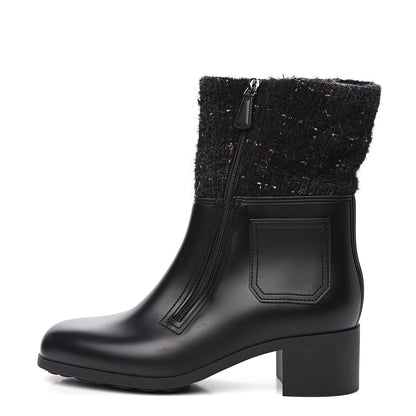Chanel PVC Tweed High Boots 41 Black 1 of 10