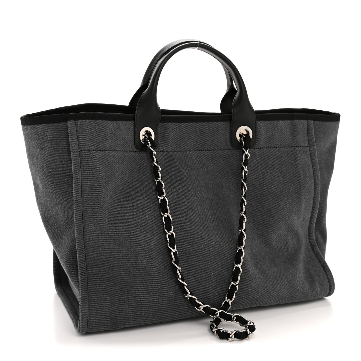 Canvas Sequin Medium Deauville Tote Charcoal