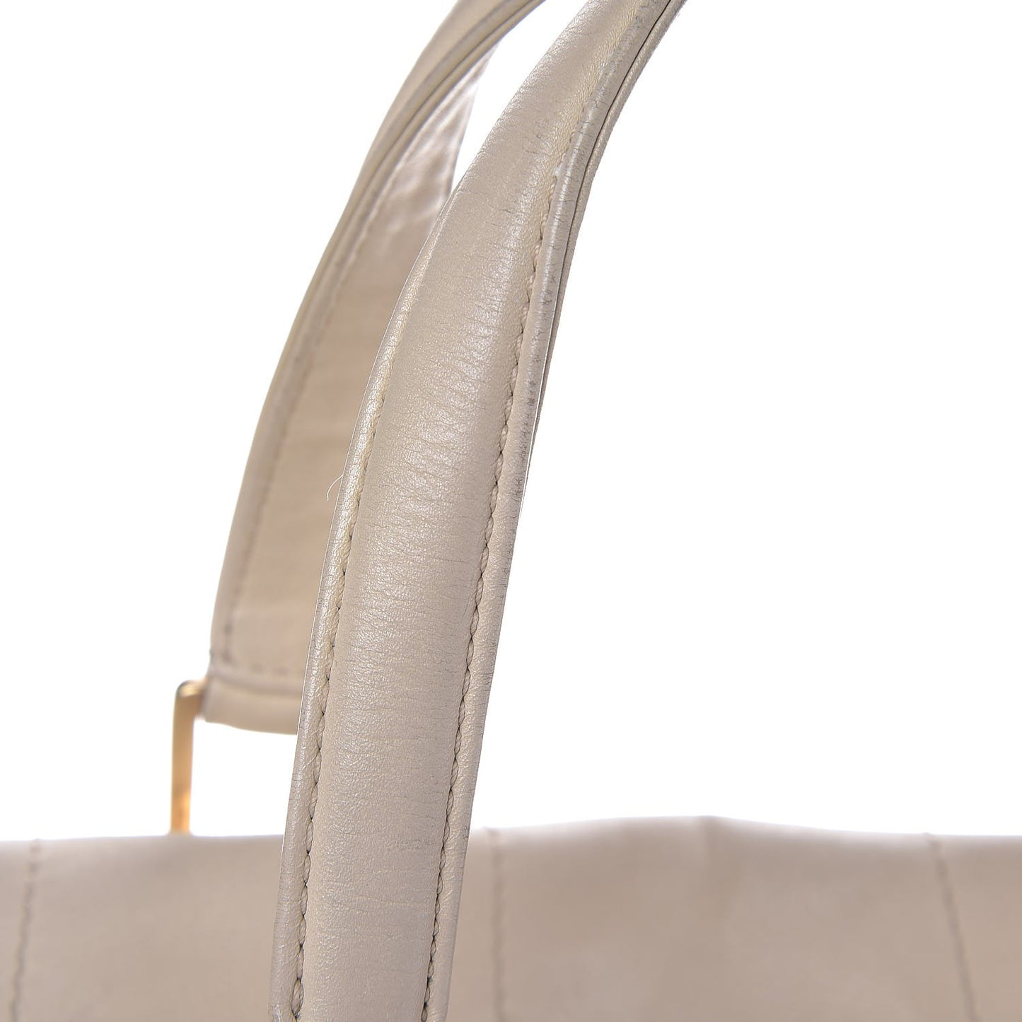 Calfskin Square Stitched Tote Ivory