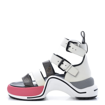 Louis Vuitton Patent Monogram LV Archlight Sandal 38 White 1 of 7