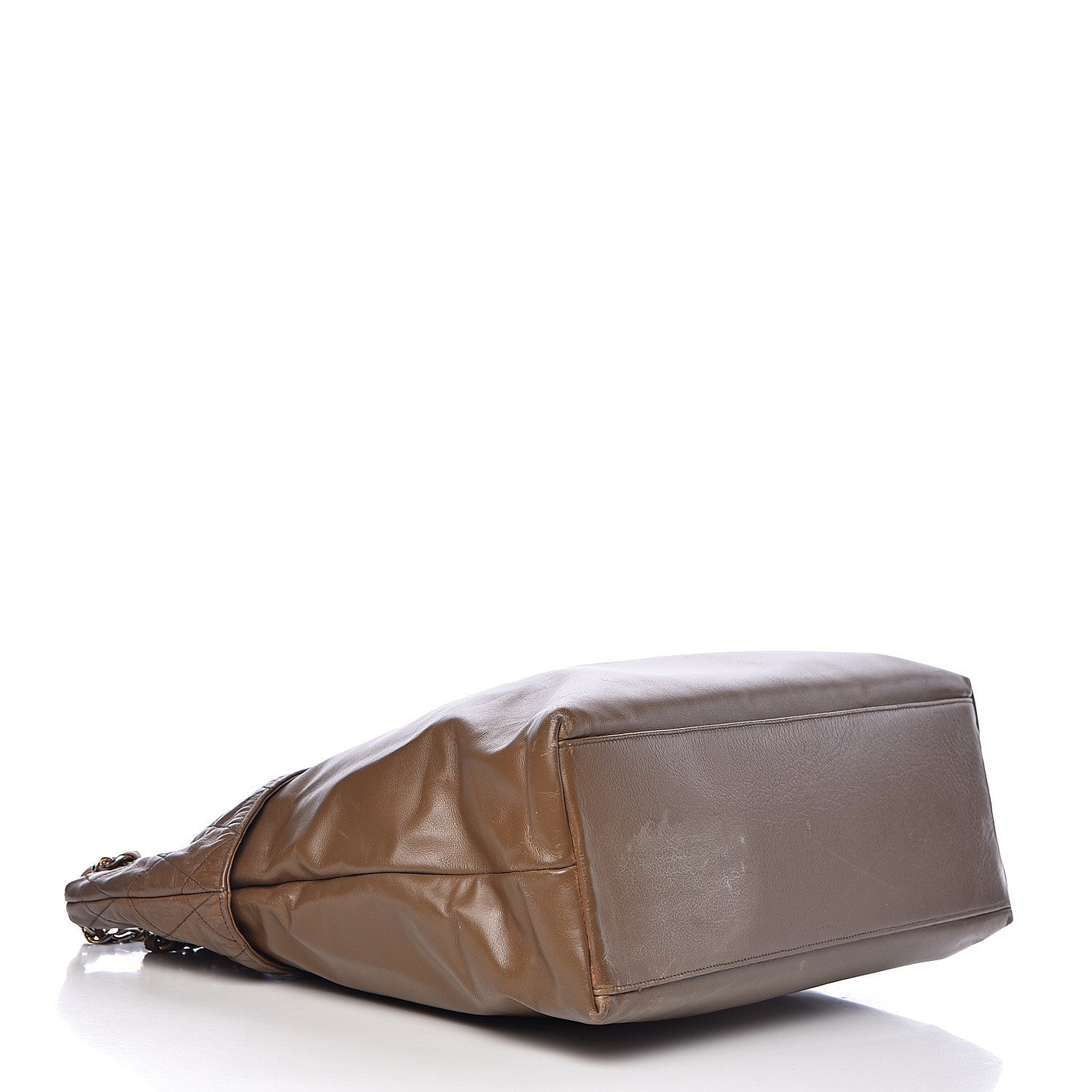 Chanel Lambskin Quilted Shopping Tote Brown 4 of 27