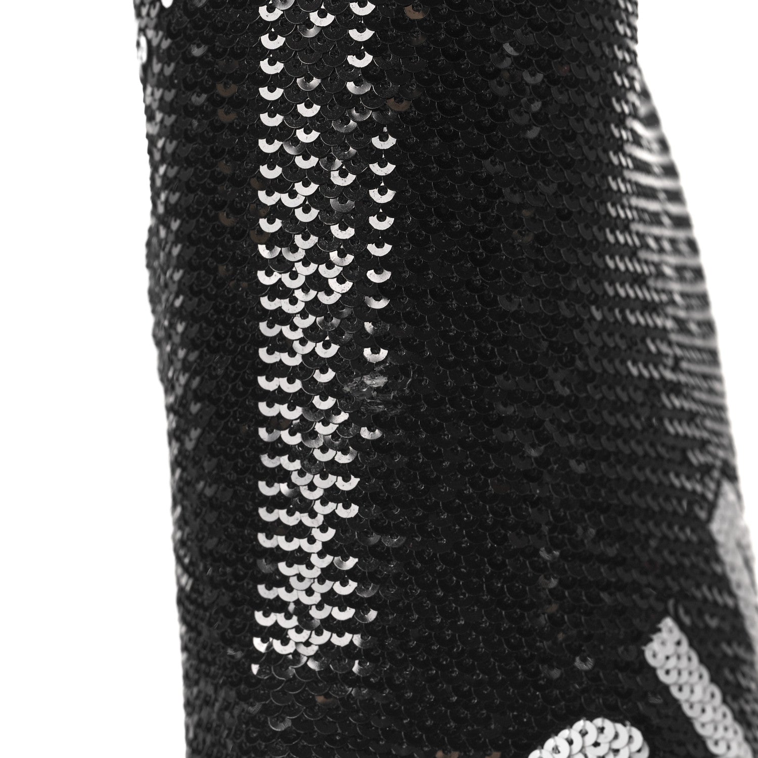 Balenciaga Sequin Spandex Logo 110mm Knife Thigh High Boots 35.5 Black 7 of 7