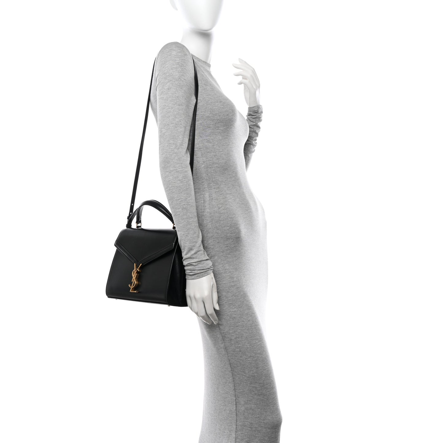 Smooth Calfskin Medium Classic Monogram Cassandra Top Handle Black Rouge Legion