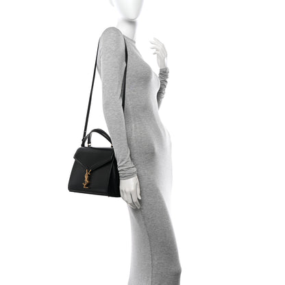 Saint Laurent Smooth Calfskin Medium Classic Monogram Cassandra Top Handle Black Rouge Legion 2 of 13