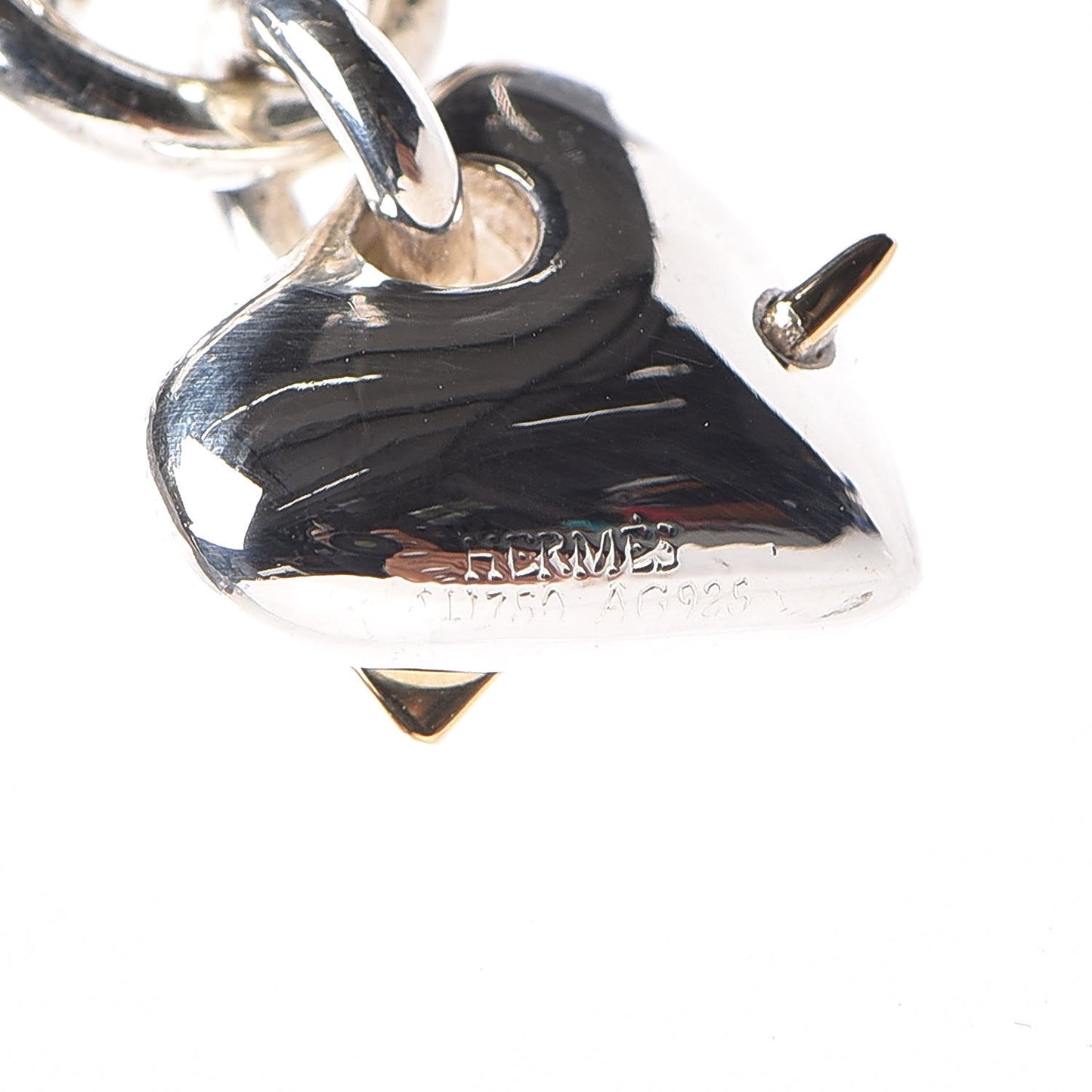 Sterling Silver 18K Yellow Gold Stabbed Heart Pendant Necklace