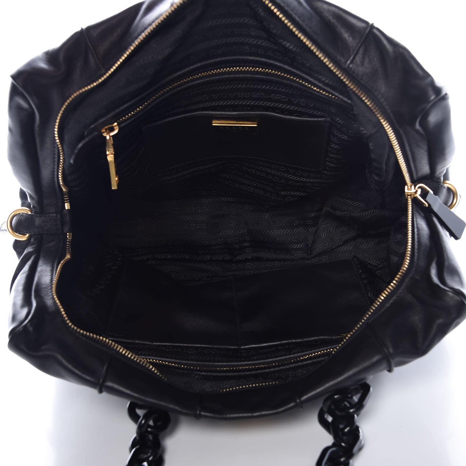Prada Soft Calf Shoulder Bag Black 5 of 9